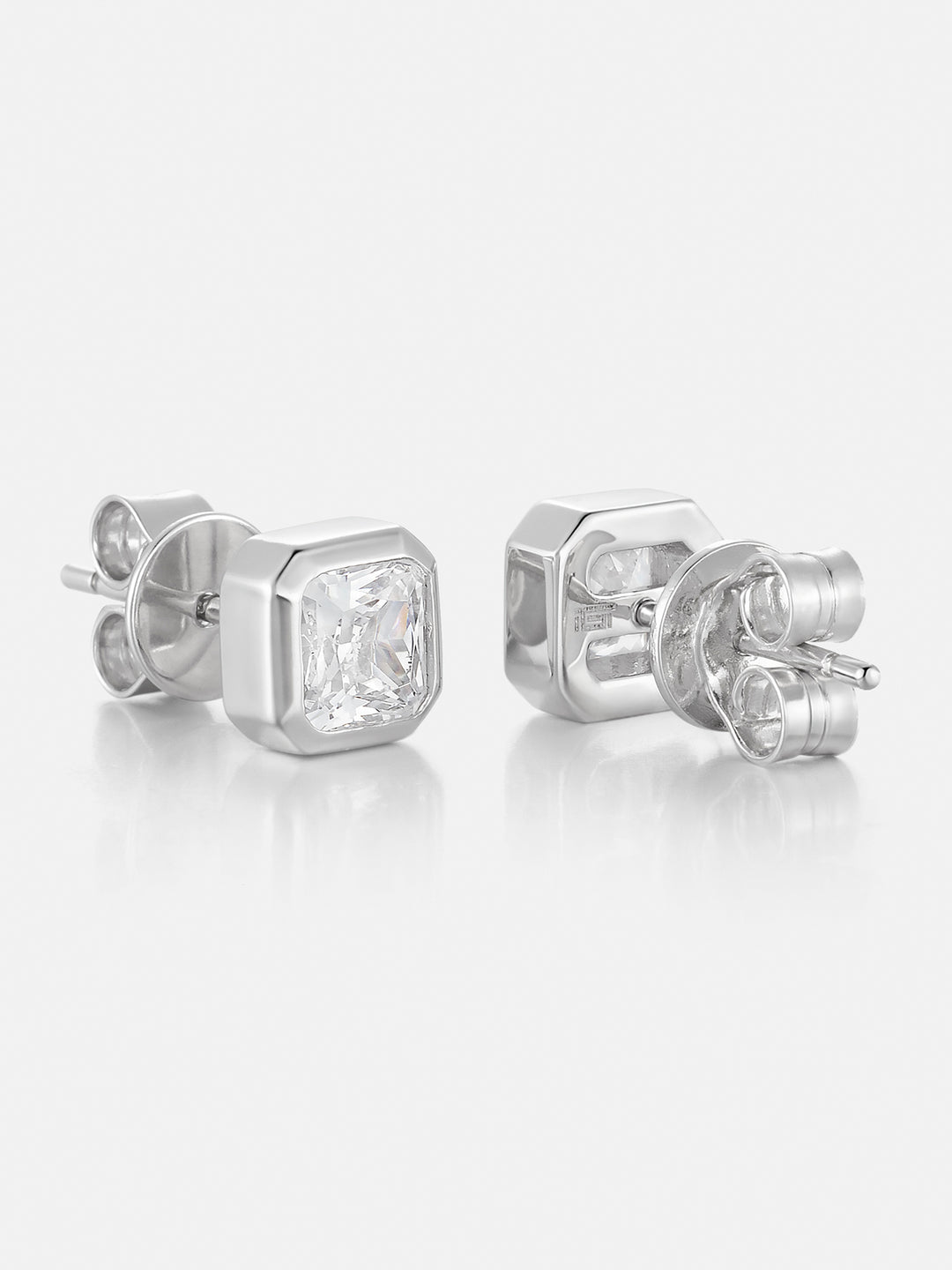 Octo-Bezel Asscher Studs Earrings - 1.0ct Total