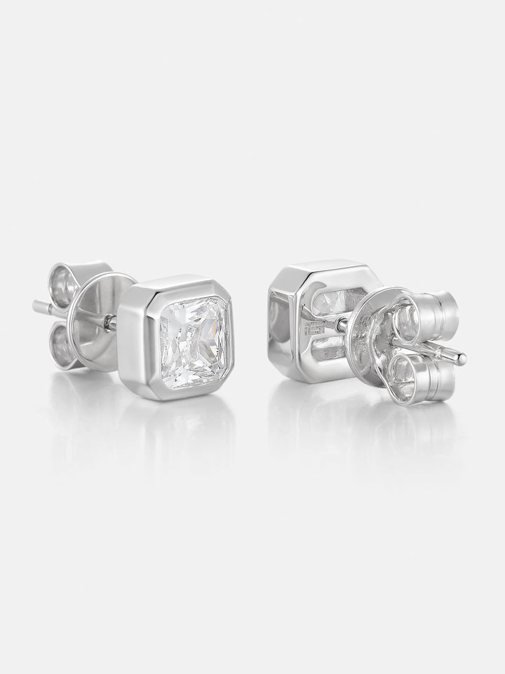 Octo-Bezel Asscher Studs Earrings - 1.0ct Total