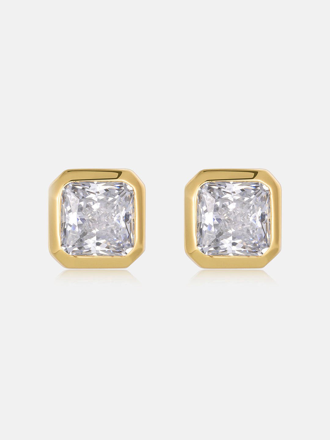 Octo-Bezel Asscher Studs Earrings - 1.0ct Total