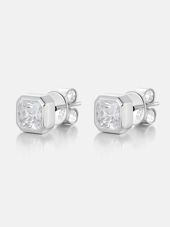 Octo-Bezel Asscher Studs Earrings - 1.0ct Total