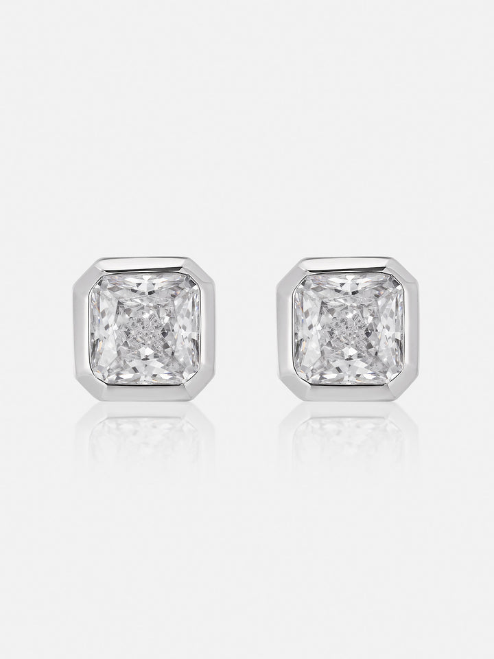 Octo-Bezel Asscher Studs Earrings - 1.0ct Total