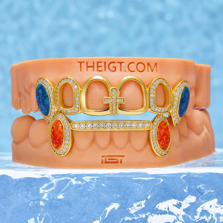 Opal Fang & Center Ankh Grillz