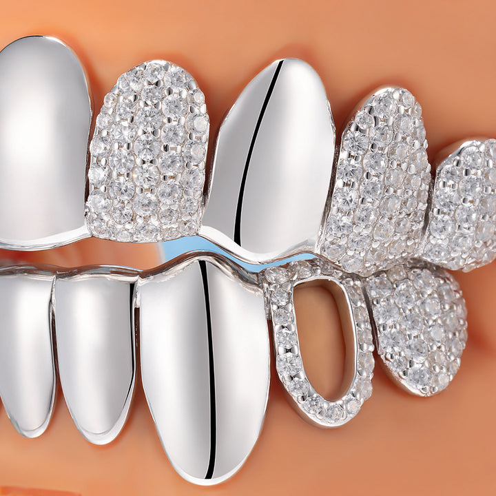 Opal Flower Cutout Snake Pavé Grillz