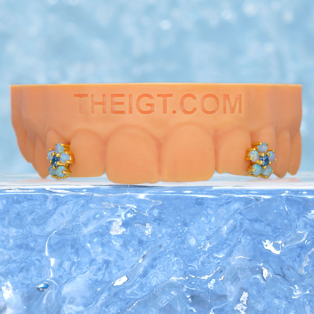 Opal Flower Spacer Grillz