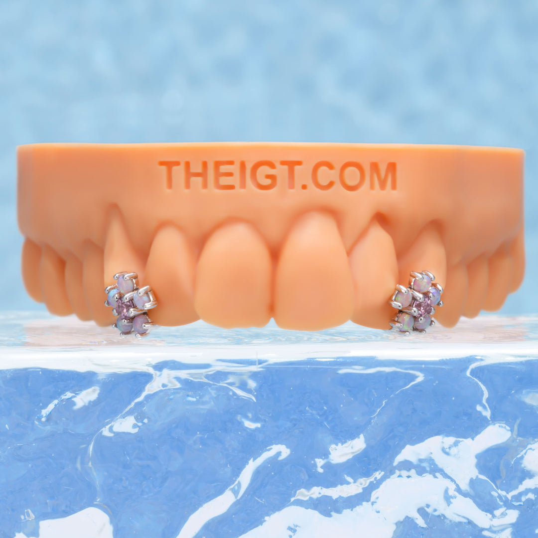 Opal Flower Spacer Grillz