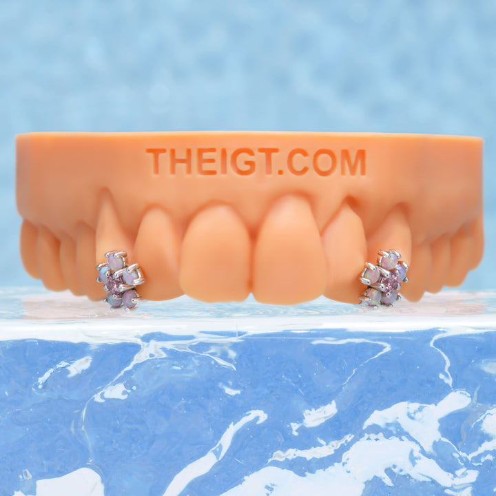 Opal Flower Spacer Grillz
