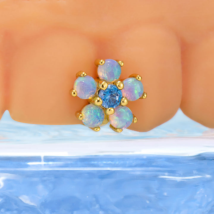 Opal Flower Spacer Grillz