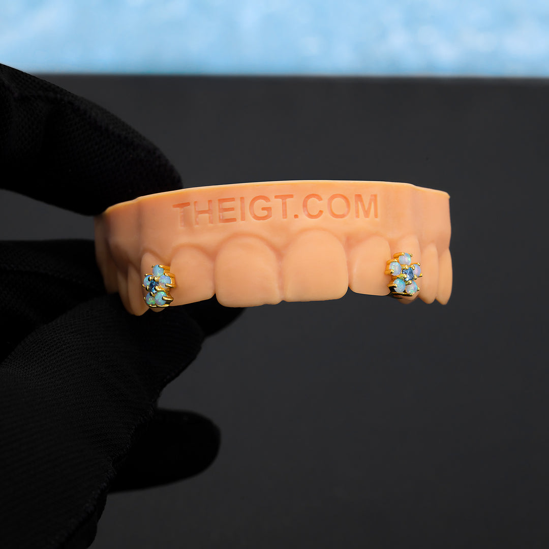 Opal Flower Spacer Grillz