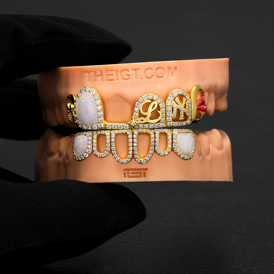 Opal Kitty Script Grillz