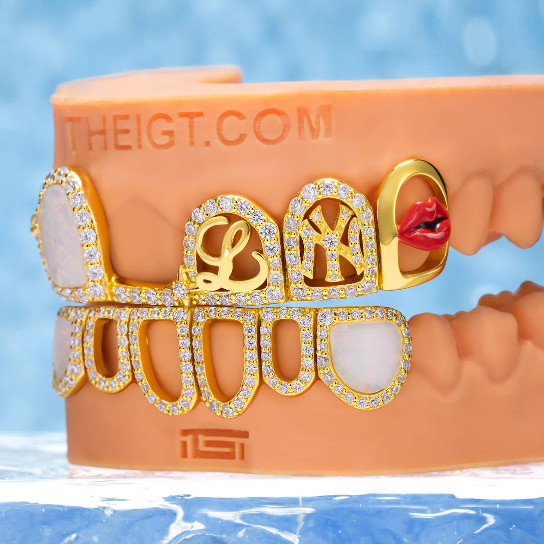 Opal Kitty Script Grillz