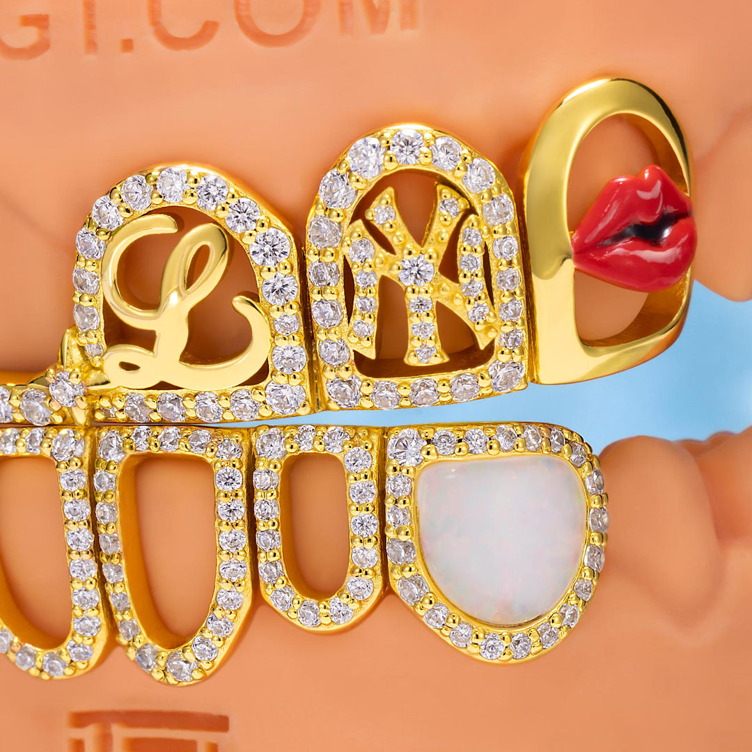 Opal Kitty Script Grillz