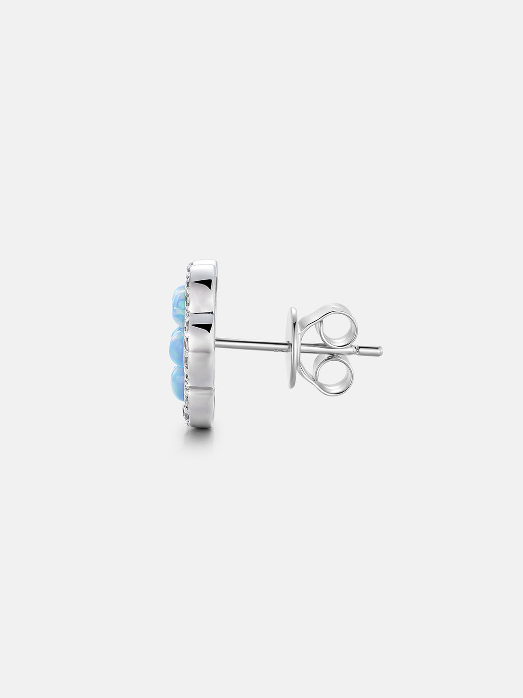Opal Pave Cluster Moissanite Halo Earrings