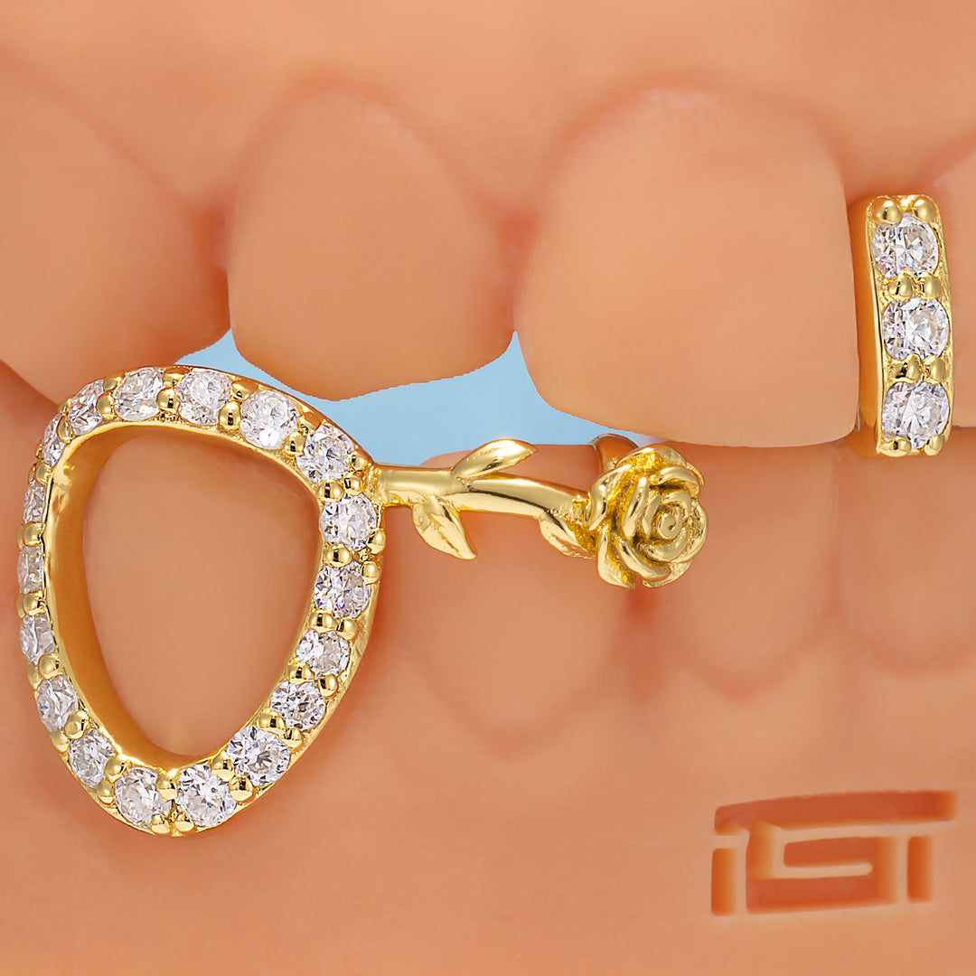 Opal Rose Iced Open-Face Grillz