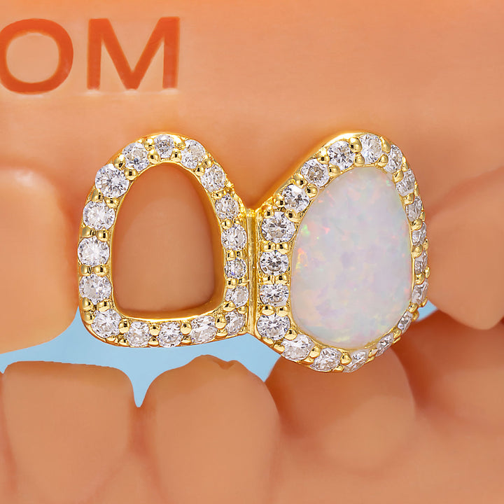Opal Rose Iced Open-Face Grillz