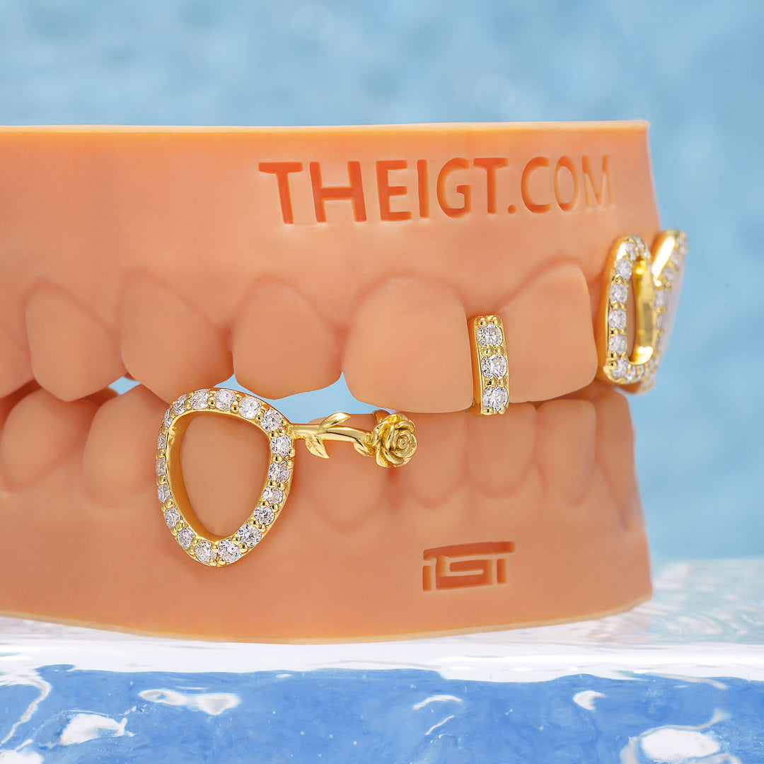 Opal Rose Iced Open-Face Grillz