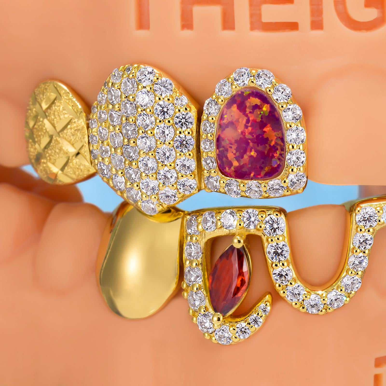 Opal Top & Marquise Ruby Bar