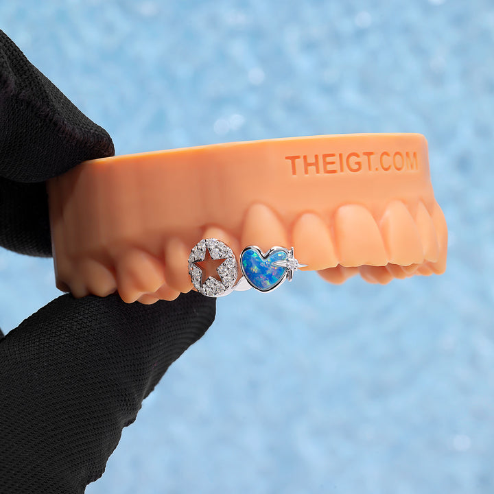 Opal With Star Double Cap Grillz