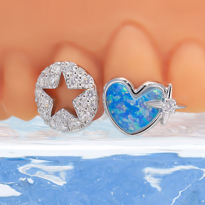 Opal With Star Double Cap Grillz