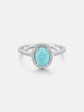 Opal & Moissanite Halo Oval Rings