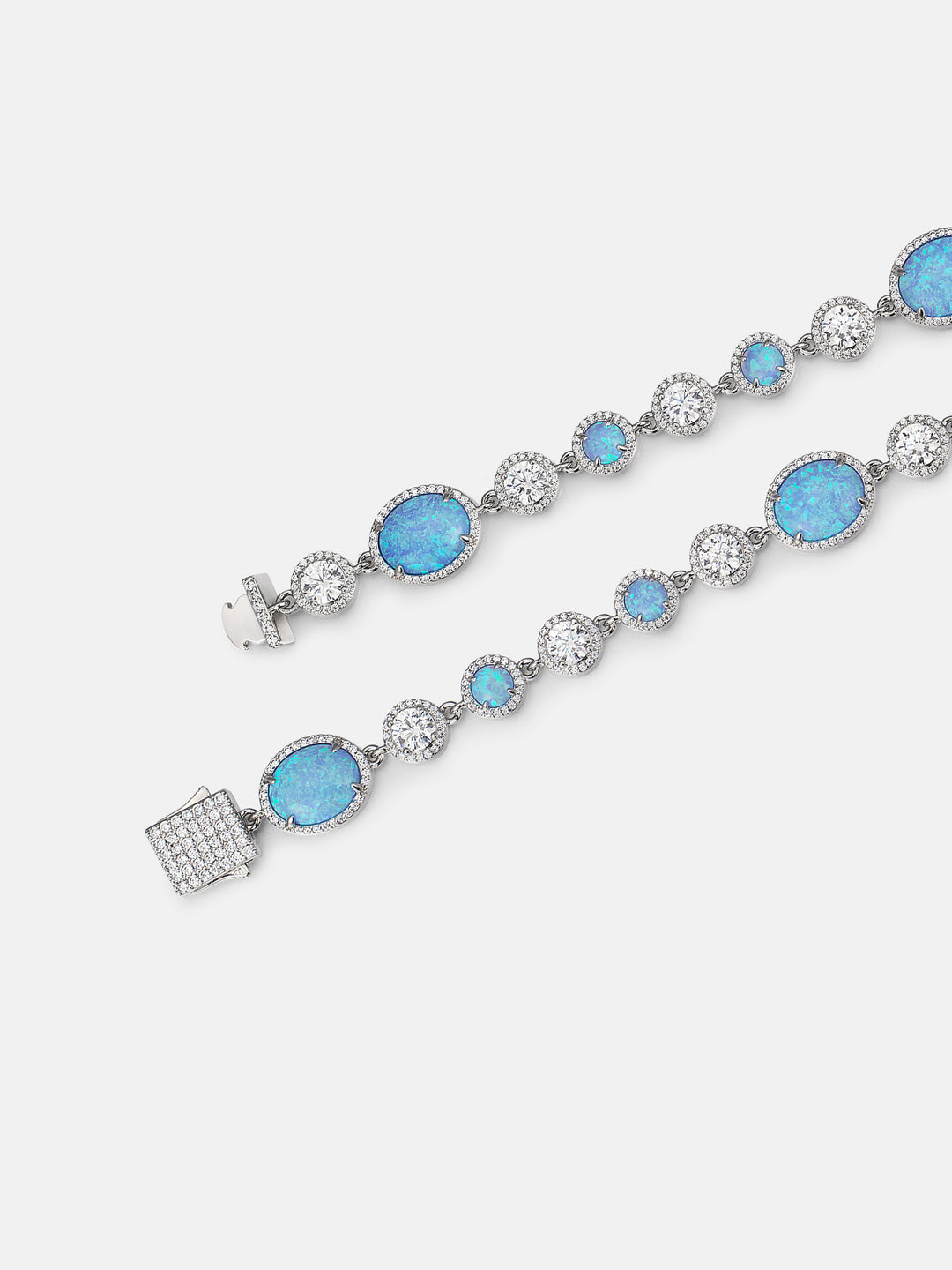 Opal & White Moissanite Bracelet