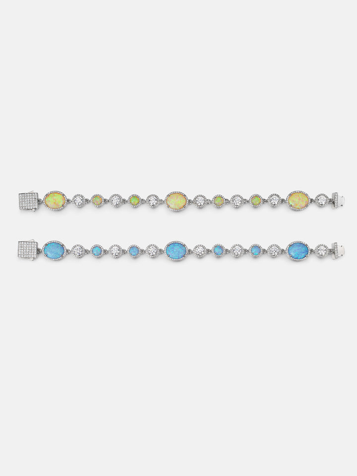 Opal & White Moissanite Bracelet