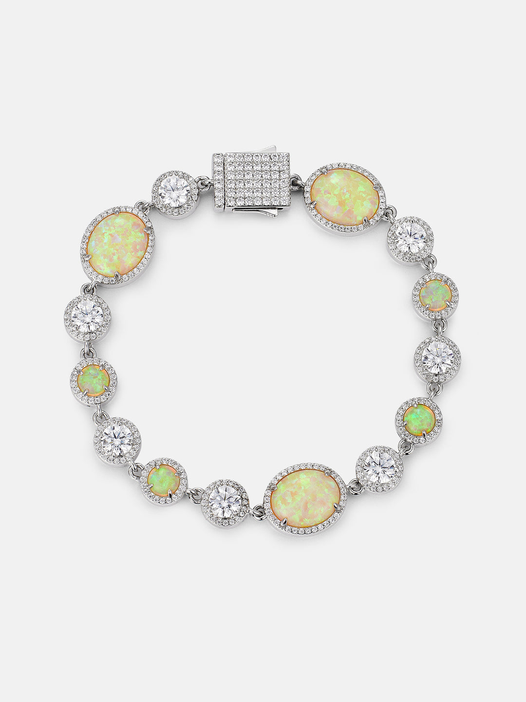 Opal & White Moissanite Bracelet
