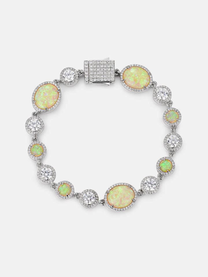 Opal & White Moissanite Bracelet