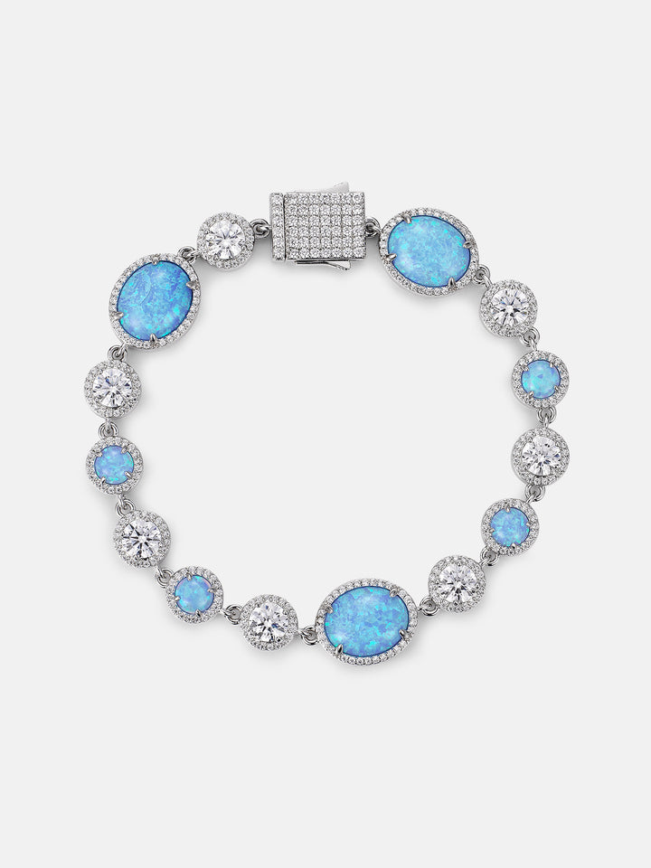 Opal & White Moissanite Bracelet