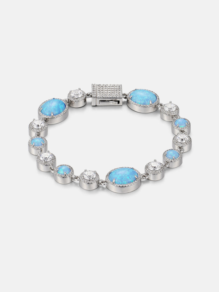 Opal & White Moissanite Bracelet