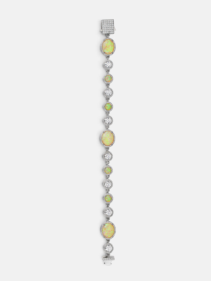 Opal & White Moissanite Bracelet
