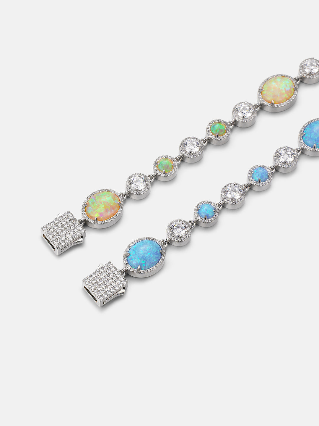 Opal & White Moissanite Bracelet
