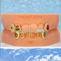 Open Face Star Opal Enamel Flag Grillz