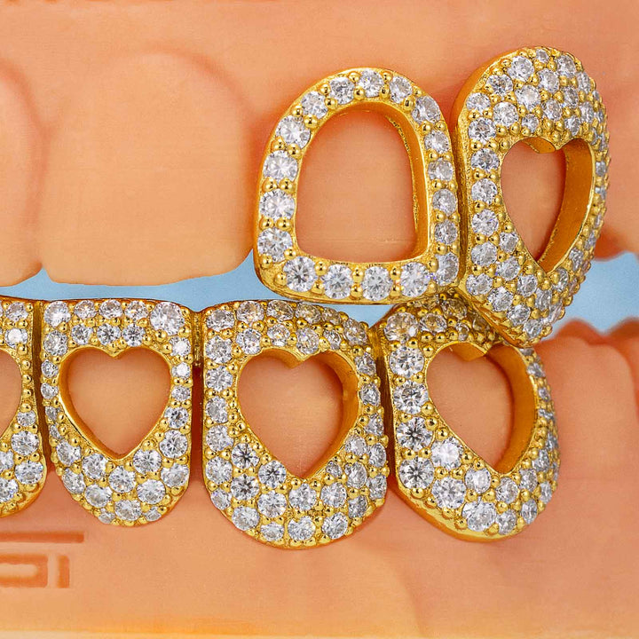 Open Face W Heart Shape Grillz