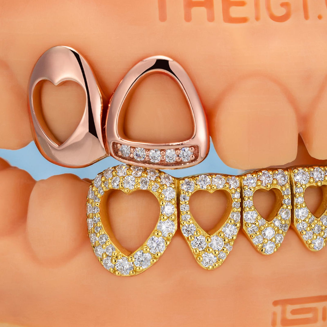 Open Face W Heart Shape Grillz