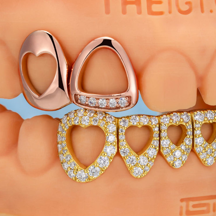 Open Face W Heart Shape Grillz