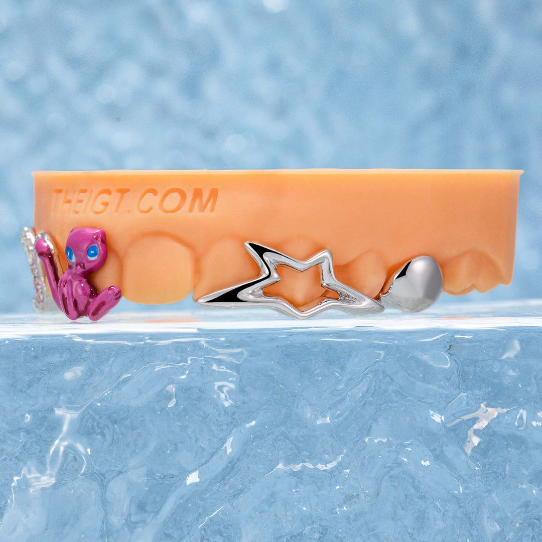 Open Face W Meow Grillz