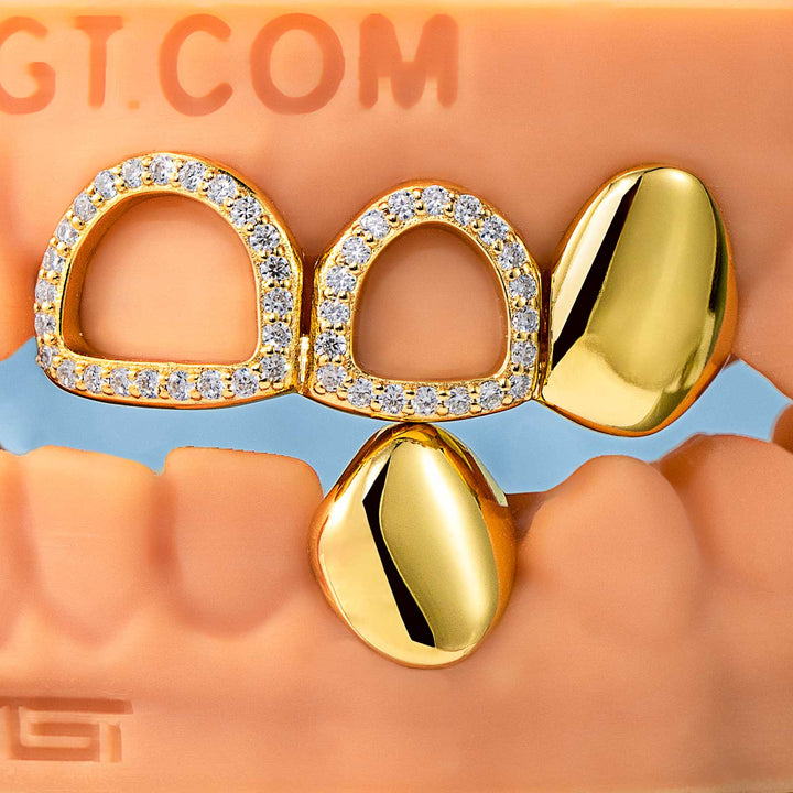 Open Face W Solid Fang Grillz