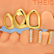 Open Face With Diamond Gap Bar Grillz