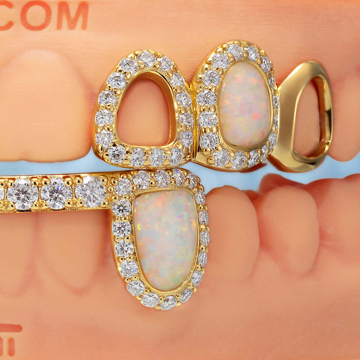 Open Face With Diamond Opal Grillz
