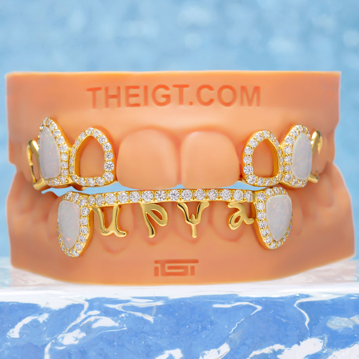 Open Face With Diamond Opal Grillz