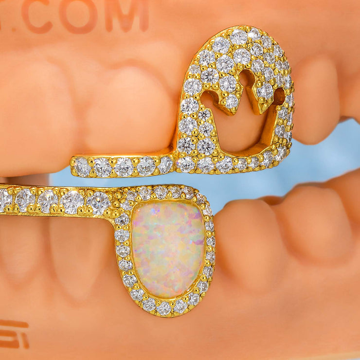 Open Face With Diamond Opal Grillz