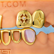 Open Face & Pink Shell Grillz