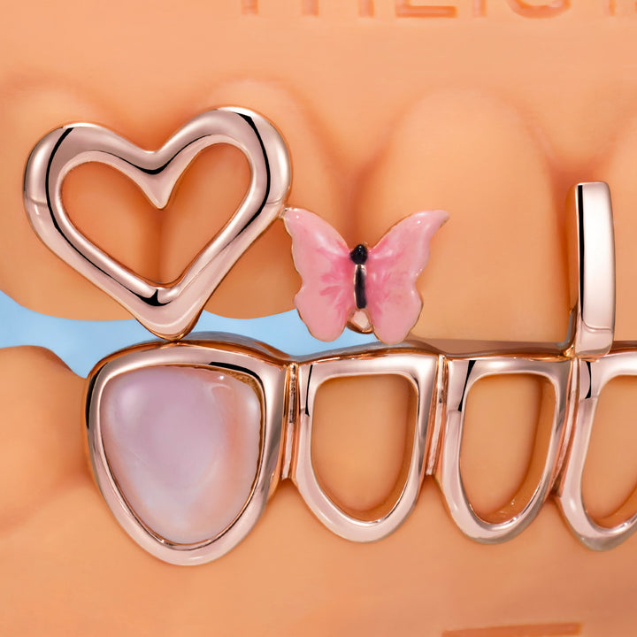 Open Face & Pink Shell Grillz