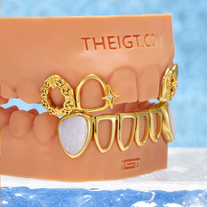 Open Face & Pink Shell Grillz