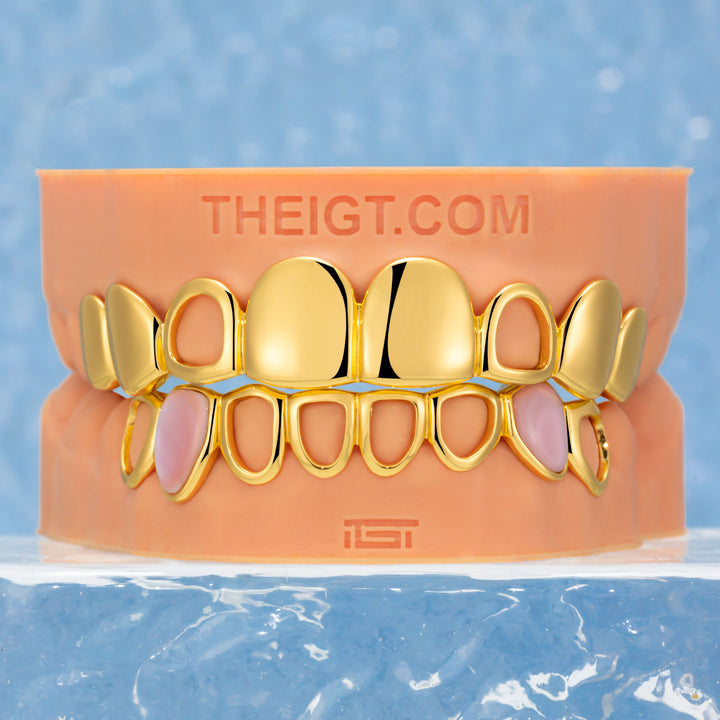 Open Face Pink Shell Grillz