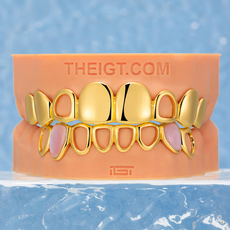 Open Face Pink Shell Grillz