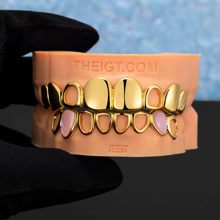 Open Face Pink Shell Grillz