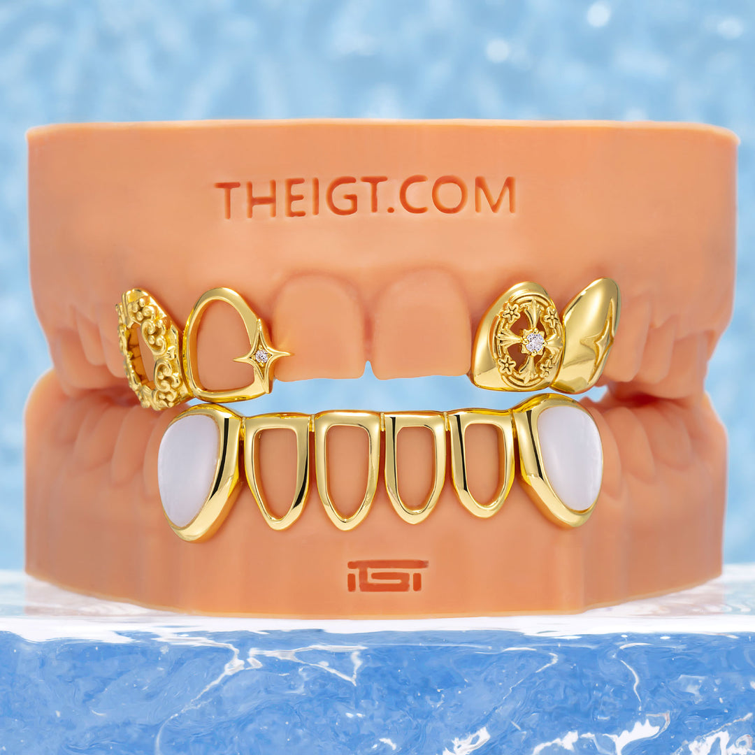 Open Face & Pink Shell Grillz