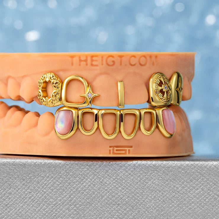 Open Face & Pink Shell Grillz