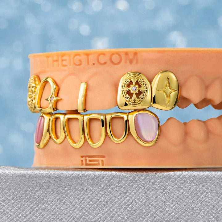 Open Face & Pink Shell Grillz